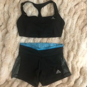 Adidas Climalite Women Training Bra and Shorts Size S Activewear Fitness